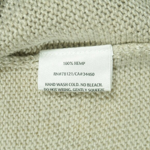 Eileen Fisher Hemp Cardigan Hoodie Womens S Beige Knit One Button - Picture 5 of 5